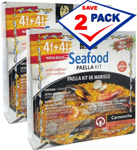 Carmencita Seafood Paella.  Serves 4 or  8 Pack of 2